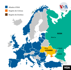 Mapa de Donbas, Ucrania.