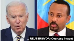 የዩናይትድ ስቴትስ ፕሬዚደንት ጆ ባይደን( ፎቶ፡ ሮይተርስ) እና የኢትዮጵያ የጠቅላይ ሚኒስትር ዐቢይ አህመድ (ፎቶ፡ ቪቮኤ)