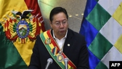 Rais wa Bolivia Luis Arce akitoa hotuba kwa taifa. Picha ya January 22, 2023.