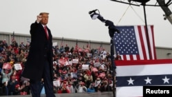 U.S. President Donald Trump holds a campaign event, in Allentown, Pennsylvania, Oct. 26, 2020. 