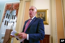 FILE - Sen. Thom Tillis, R-N.C. at the Capitol in Washington, Aug. 5, 2021.