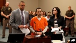 Larry Nassar, 54, appears in court for a plea hearing in Lansing, Mich., Nov. 22, 2017. Nasser, a sports doctor accused of molesting girls, pleaded guilty to multiple charges of sexual assault.