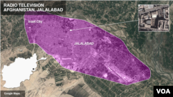 Lokasi Radio Television Afghanistan (RTA), di Jalalabad, Afghanistan.