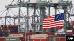 美國加利福尼亞州長灘港口裝滿中國進口商品的集裝箱（2019年5月14日）