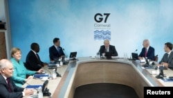 七國集團領導人在英格蘭康沃爾舉行高峰會議（2021年6月12日）
