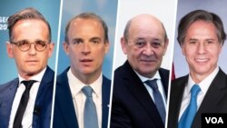 وزیران خارجه آمریکا، فرانسه، بریتانیا و آلمان