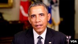 Shugaban Amurka Barack Obama wanda kasarsa ta ba Najeriya taimakon miliyoyin dala domin taimakawa jihohin da rikicin Boko Haram ya daidaita.