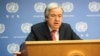 Sekretaris Jenderal PBB Antonio Guterres berbicara di markas PBB di New York, Senin 6 November 2023. 