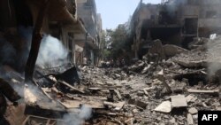 Godinat e shkatërruara nga operacioni i forcave izraelite në Nuseirat, Rripi i Gazës 8 qershor, 2024.