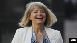 Harriett Baldwin arrive à une réunion ministérielle des Nations Unies sur le maintien de la paix, à Londres, le 8 septembre 2016.