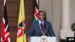 Rais William Ruto speaks akizungumza na waandishi wa habari katika ikulu ya Nairobi. Julai 5, 2024.