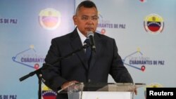 Néstor Reverol, un general que ocupaba la cartera de Interior y Justicia desde 2016, fue sustituido tras la fuga al exilio del dirigente opositor Leopoldo López. [Foto del 21 de marzo de 2019, Caracas]