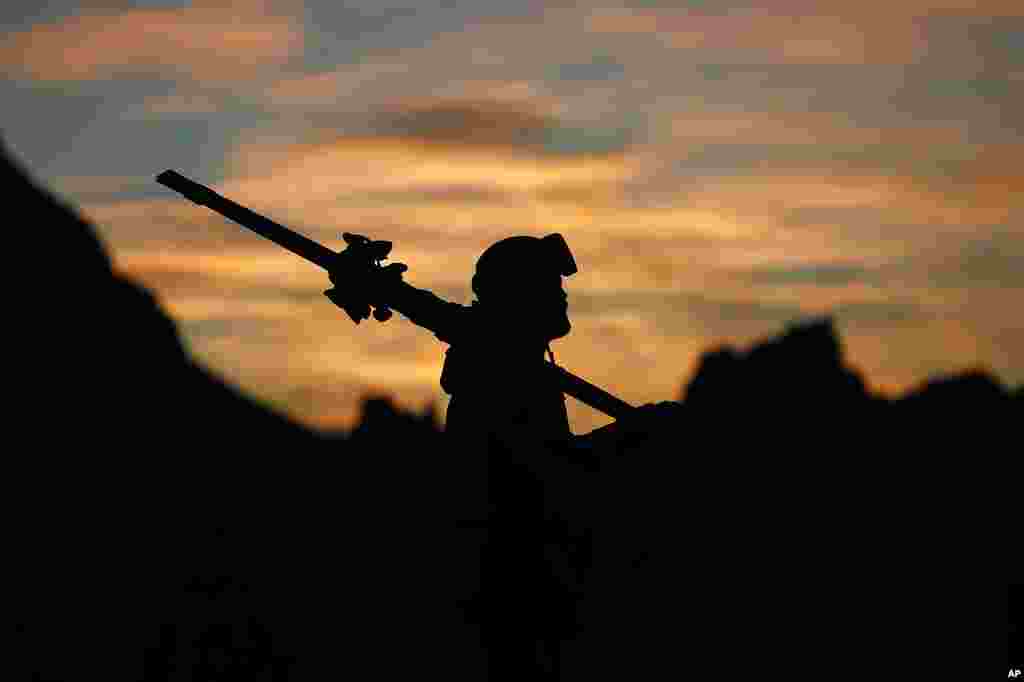 Norway's Leif Kristian Nestvold Haugen stands prior to the start of the alpine ski, men's World Cup giant slalom race in Alta Badia, Italy.