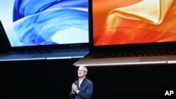 Apple CEO Tim Cook speaks during an event to announce new products, Oct. 30, 2018, in the Brooklyn borough of New York.