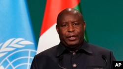 Le président du Burundi, Evariste Ndayishimiye, s'exprime lors de la COP28, le 2 décembre 2023, à Dubaï, aux Émirats arabes unis. (archives)