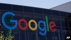 FILE - A Google logo is seen at the company's headquarters in Mountain View, California, July 19, 2016.