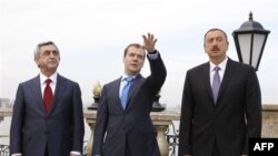 Հայստանի, Ռուսաստանի և Ադրբեջանի նախագահները Կազանում, հունիսի 24, 2011 թ. (արխիվային լուսանկար)