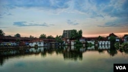 Kuil kuno Sri Padmanabhaswamy di negara bagian Kerala, India selatan.