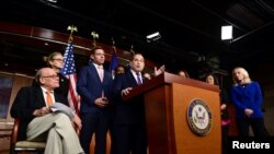 FILE - House Judiciary Committee Chairman Jerry Nadler (D-NY) holds a news conference to discuss the Committee's oversight agenda in Washington.