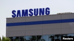 三星公司在墨西哥的工廠廠房上樹立的三星標識。（2019年6月1日）