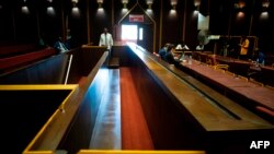 An empty court dock is seen where former South Africa's former president Jacob Zuma should have appeared at the Pietermaritzburg High Court on corruption charges in Pietermaritzburg, South Africa, Feb. 4, 2020.