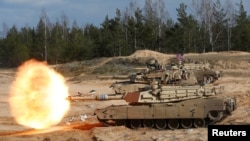 FILE PHOTO: NATO enhanced Forward Presence battle group military exercise Crystal Arrow 2021 in Adazi