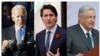 Joe Biden, Justin Trudeau dan Manuel Lopez Obrador akan melakukan KTT tiga negara di Washington DC (foto: dok). 