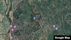 ဗန်းမော်မြို့ ကို Google မြေပုံမှ တွေ့မြင်ရစဉ်