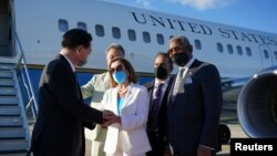 U.S. House Speaker Nancy Pelosi leaves Taiwan