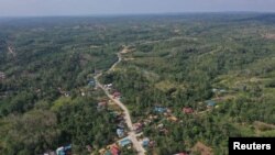 Pemandangan kecamatan Sepaku di Kabupated Penajam Paser Utara, Kalimantan Timur, 28 Agustus 2019. (Foto: Antara via Reuters)