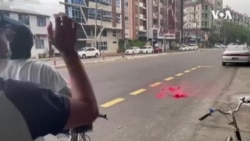 緬甸示威者噴塗紅漆抗議軍方鎮壓“鮮血”染紅城市街頭