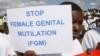 Des filles Maasai protestant lors de la Journée internationale de lutte contre les mutilations génitales féminines (MGF) à Kilgoris au Kenya. (Photo AP)