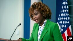 Речниця Білого Карін Жан Пʼєр під час брифінгу у пʼятницю 23 лютого 2024 року.